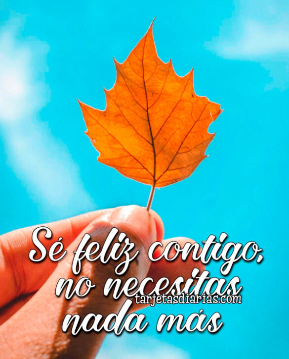 SÉ FELIZ CONTIGO, NO NECESITAS NADA MÁS