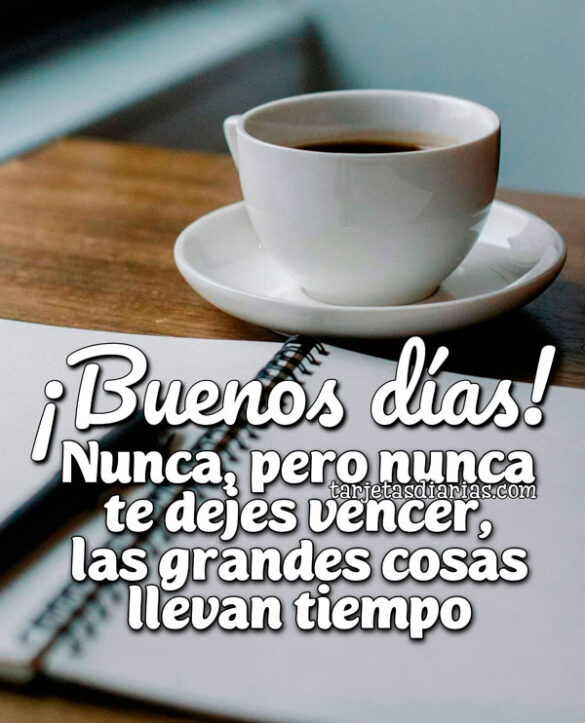 ¡BUENOS DÍAS! NUNCA, PERO NUNCA TE DEJES VENCER, LAS COSAS GRANDES LLEVAN TIEMPO