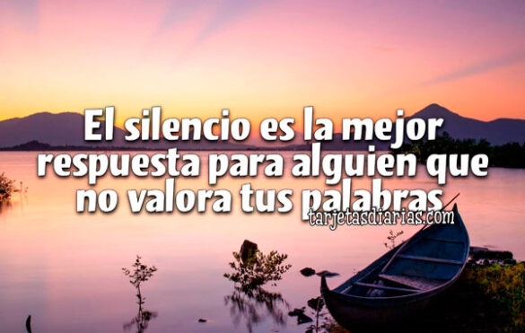 EL SILENCIO ES LA MEJOR RESPUESTA PARA ALGUIEN QUE NO VALORA TUS PALABRAS