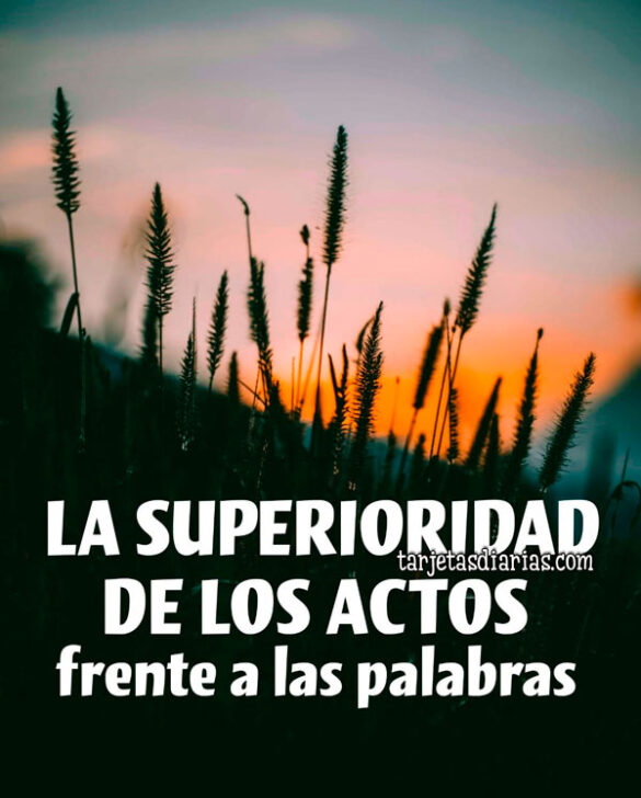 LA SUPERIORIDAD DE LOS ACTOS FRENTE A LAS PALABRAS