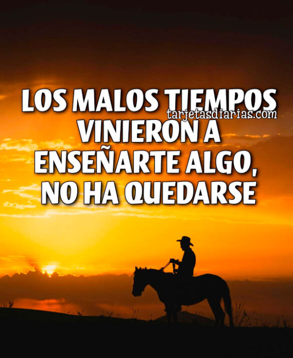LOS MALOS TIEMPOS VINIERON A ENSEÑARTE ALGO, NO HA QUEDARSE