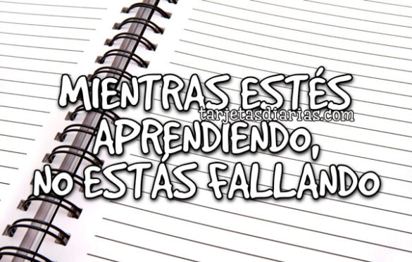MIENTRAS ESTÉS APRENDIENDO, NO ESTÁS FALLANDO