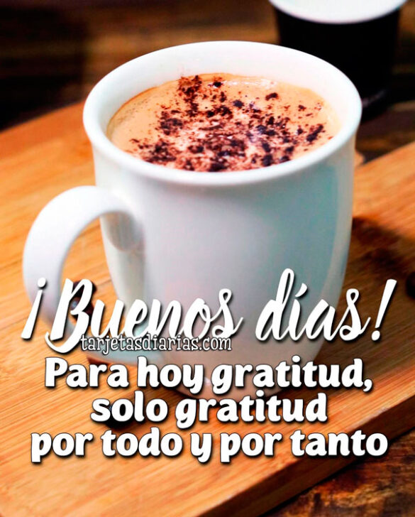 ¡BUENOS DÍAS! PARA HOY GRATITUD, SOLO GRATITUD POR TODO Y POR TANTO