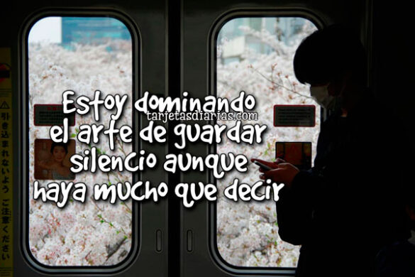 ESTOY DOMINANDO EL ARTE DE GUARDAR SILENCIO, AUNQUE HAYA MUCHO QUE DECIR