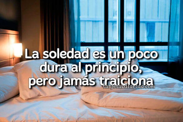 LA SOLEDAD ES UN POCO DURA AL PRINCIPIO, PERO JAMÁS TRAICIONA