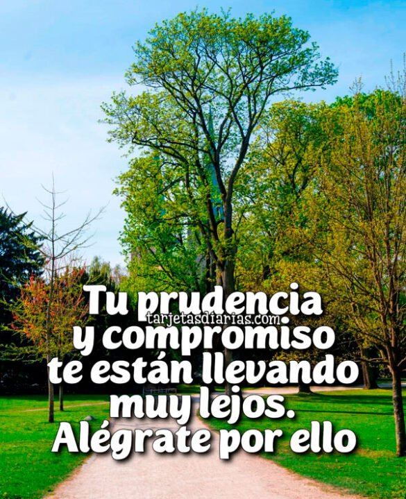 TU PRUDENCIA Y COMPROMISO TE ESTÁN LLEVANDO MUY LEJOS, ALÉGRATE POR ELLO