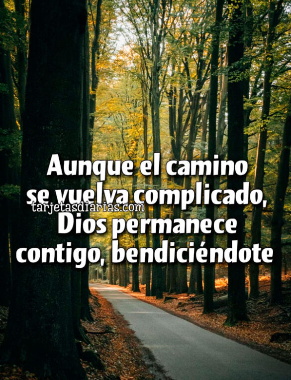 AUNQUE EL CAMINO SE VUELVA COMPLICADO, DIOS PERMANECE A CONTIGO BENDICIÉNDOTE