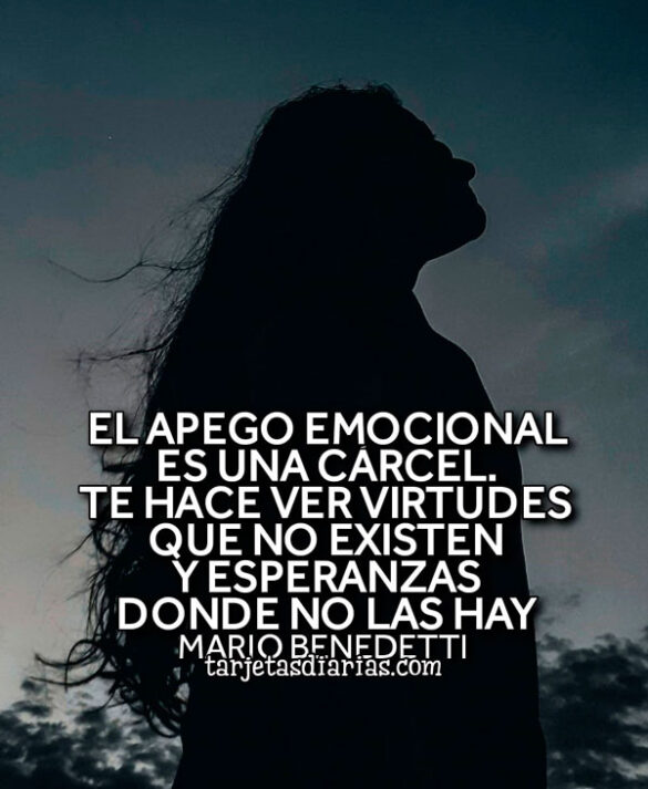 EL APEGO EMOCIONAL ES UNA CÁRCEL. TE HACE VER VIRTUDES QUE NO EXISTEN Y ESPERANZAS DONDE NO LAS HAY