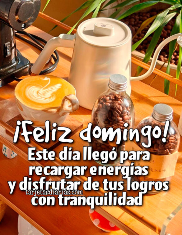 ¡FELIZ DOMINGO! ESTE DÍA LLEGÓ PARA RECARGAR ENERGÍAS Y DISFRUTAR DE TUS LOGROS CON TRANQUILIDAD