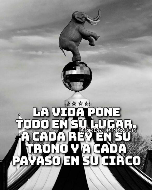 LA VIDA PONE TODO EN SU LUGAR. A CADA REY EN SU TRONO Y A CADA PAYASO EN SU CIRCO