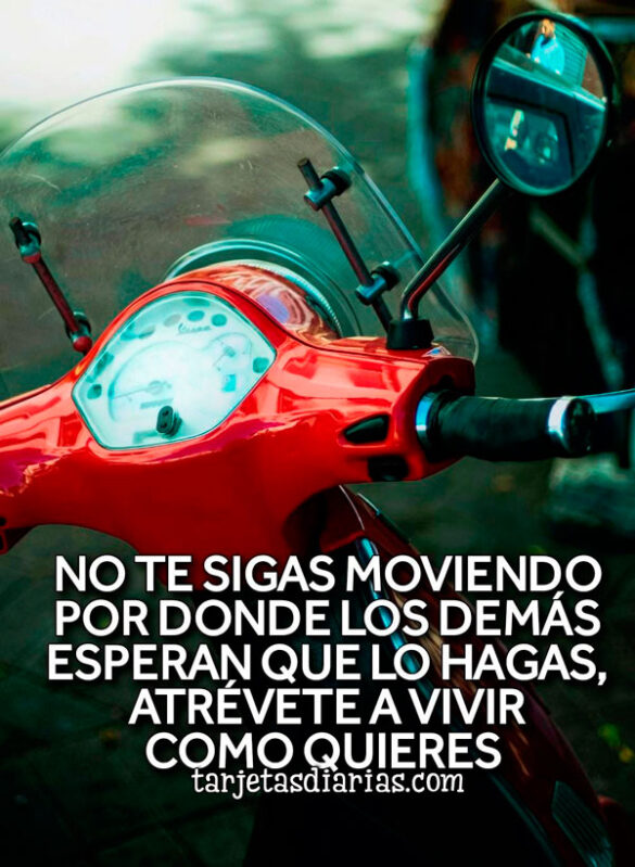 NO TE SIGAS MOVIENDO POR DONDE LOS DEMÁS ESPERAN QUE LO HAGAS, ATRÉVETE A VIVIR COMO QUIERES