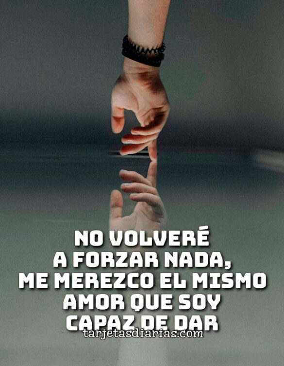 NO VOLVERÉ A FORZAR NADA, MEREZCO EL MISMO AMOR QUE SOY CAPAZ DE DAR