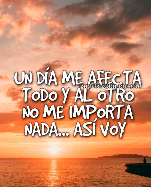 UN DÍA ME AFECTA TODO Y AL OTRO NO ME IMPORTA NADA… ASÍ VOY