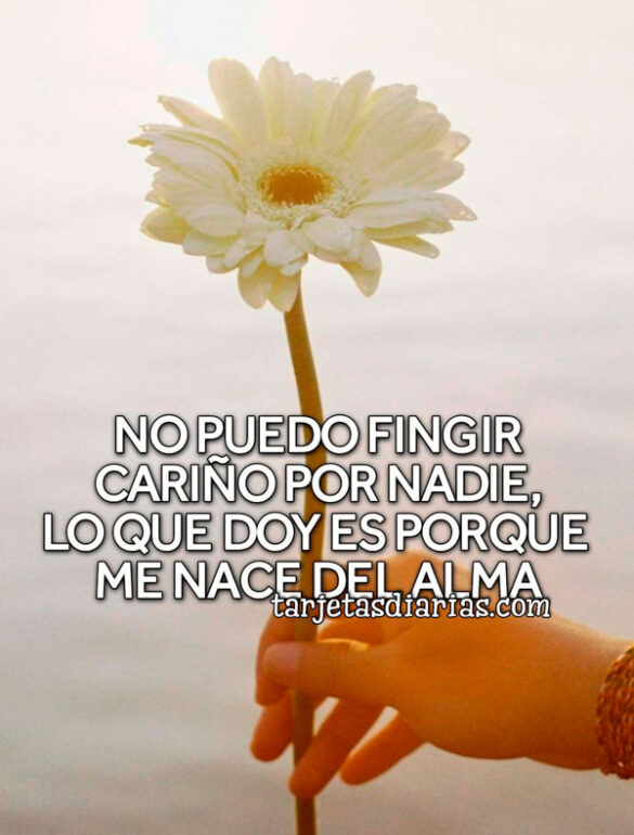 NO PUEDO FINGIR CARIÑO POR NADIE, LO QUE DOY ES PORQUE ME NACE DEL ALMA