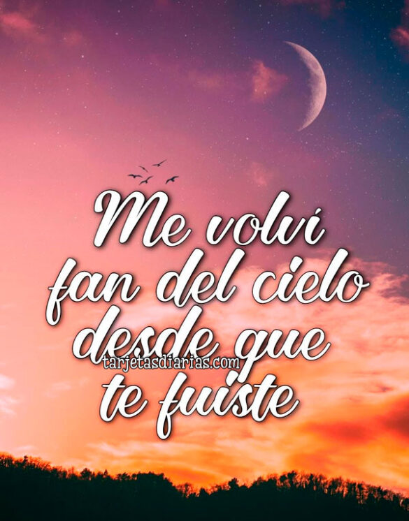 ME VOLVÍ FAN DEL CIELO DESDE QUE TE FUISTE