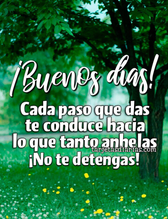 ¡BUENOS DÍAS! CADA PASO QUE DAS TE CONDUCE HACIA LO QUE TANTO ANHELAS