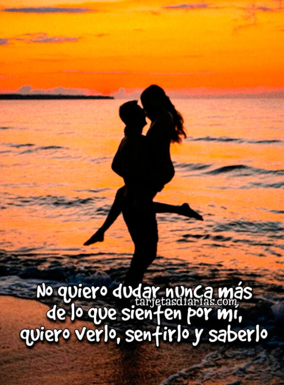 NO QUIERO DUDAR NUNCA MÁS DE LO QUE SIENTEN POR MÍ, QUIERO VERLO, SENTIRLO Y SABERLO