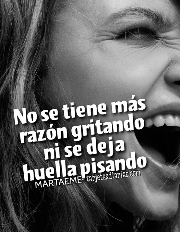 NO SE TIENE MÁS RAZÓN GRITANDO NI SE DEJA HUELLA PISANDO