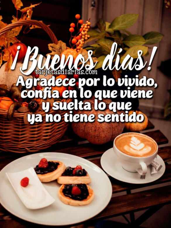 ¡BUENOS DÍAS! AGRADECE POR LO VIVIDO, CONFÍA EN LO QUE VIENE Y SUELTA LO QUE YA NO TIENE SENTIDO