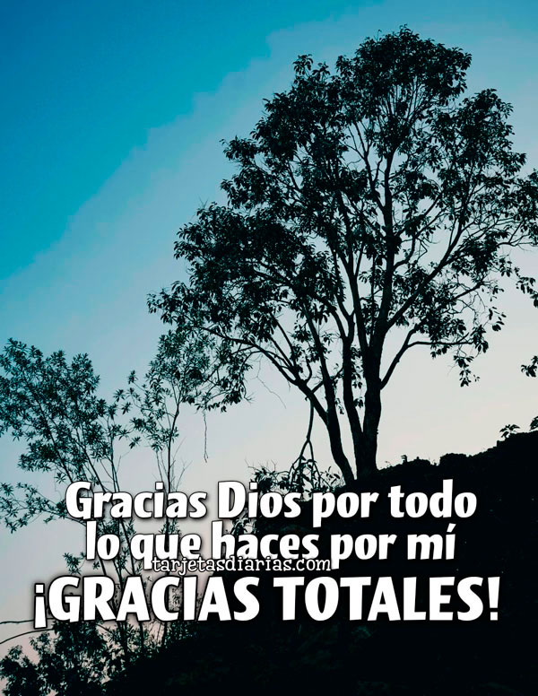 GRACIAS DIOS POR TODO LO QUE HACES POR MÍ. ¡GRACIAS TOTALES! - Tarjetas ...