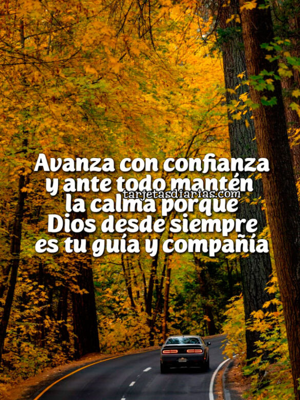 AVANZA CON CONFIANZA Y ANTE TODO MANTÉN LA CALMA PORQUE DIOS DESDE EL SIEMPRE ES TU GUÍA Y COMPAÑÍA