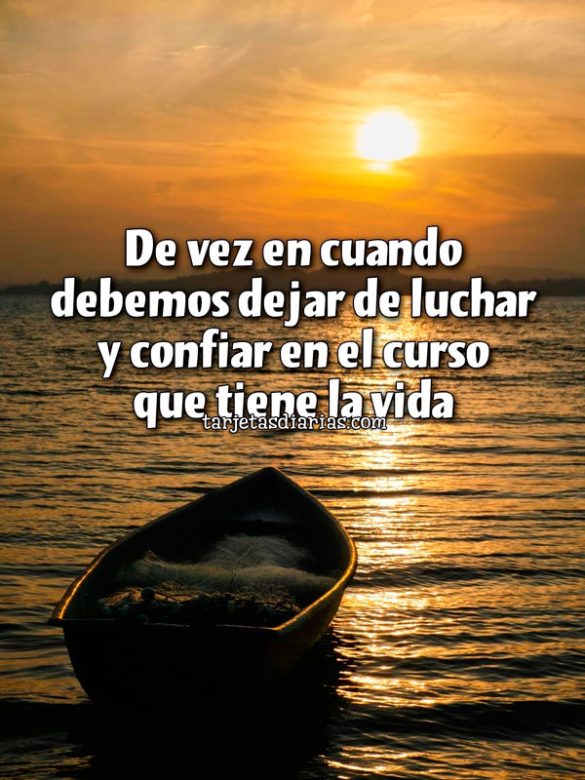 DE VEZ EN CUANDO DEBEMOS DEJAR DE LUCHAR Y CONFIAR EN EL CURSO QUE TIENE LA VIDA