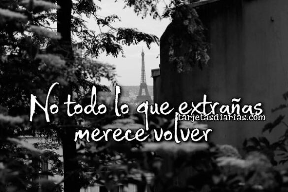 NO TODO LO QUE EXTRAÑAS MERECE VOLVER