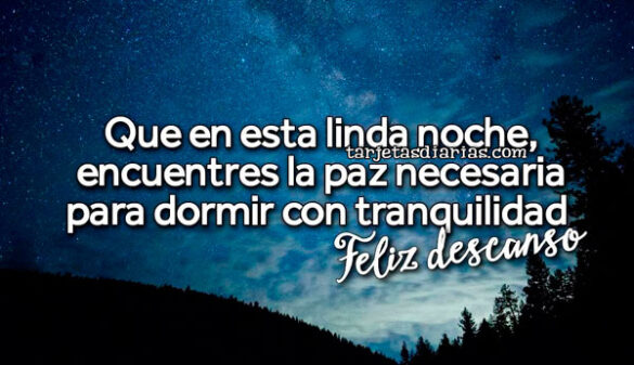 QUE EN ESTA LINDA NOCHE, ENCUENTRES LA PAZ NECESARIA PARA DORMIR CON TRANQUILIDAD. FELIZ DESCANSO