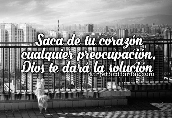 SACA DE TU CORAZÓN CUALQUIER PREOCUPACIÓN, DIOS TE DARÁ LA SOLUCIÓN