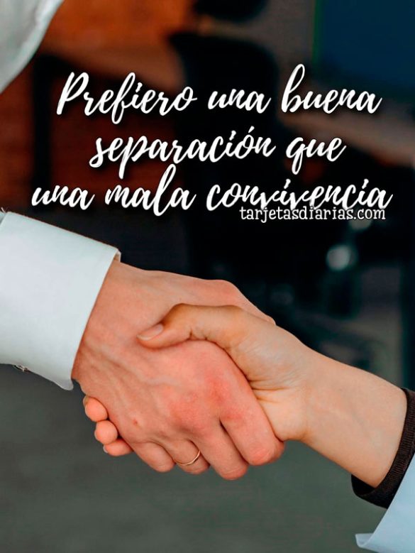 PREFIERO UNA BUENA SEPARACIÓN QUE UNA MALA CONVIVENCIA