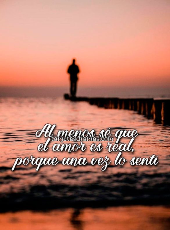 AL MENOS SÉ QUE EL AMOR ES REAL, PORQUE UNA VEZ LO SENTÍ
