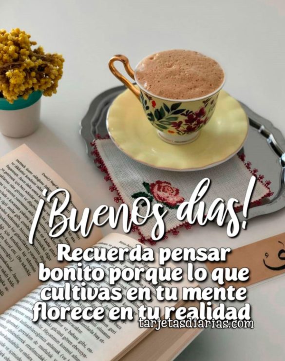 ¡BUENOS DÍAS! RECUERDA PENSAR BONITO PORQUE LO QUE CULTIVAS EN TU MENTE FLORECE EN TU REALIDAD