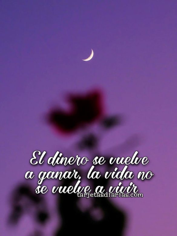 EL DINERO SE VUELVE A GANAR, LA VIDA NO SE VUELVE A VIVIR