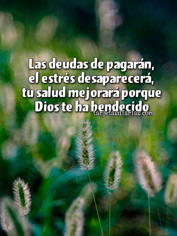 LAS DEUDAS SE PAGARÁN, EL ESTRÉS DESAPARECERÁ, TU SALUD MEJORARÁ PORQUE DIOS TE HA BENDECIDO