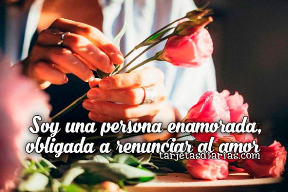 SOY UNA PERSONA ENAMORADA, OBLIGADA A RENUNCIAR AL AMOR