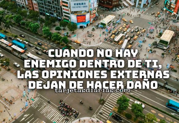 CUANDO NO HAY ENEMIGO DENTRO DE TI, LAS OPINIONES EXTERNAS DEJAN DE HACER DAÑO