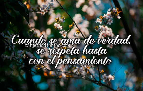 CUANDO SE AMA DE VERDAD, SE RESPETA HASTA CON EL PENSAMIENTO