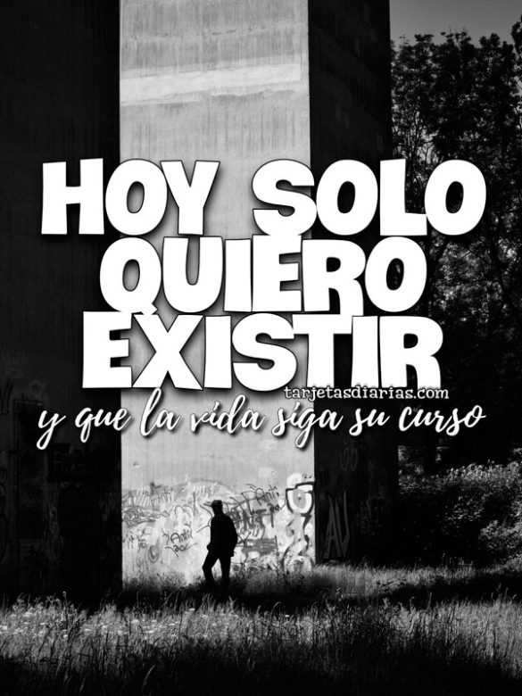 HOY SOLO QUIERO EXISTIR Y QUE LA VIDA SIGA SU CURSO
