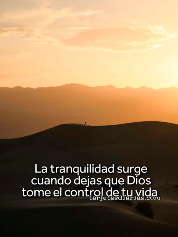 LA TRANQUILIDAD SURGE CUANDO DEJAS QUE DIOS TOME EL CONTROL DE TU VIDA
