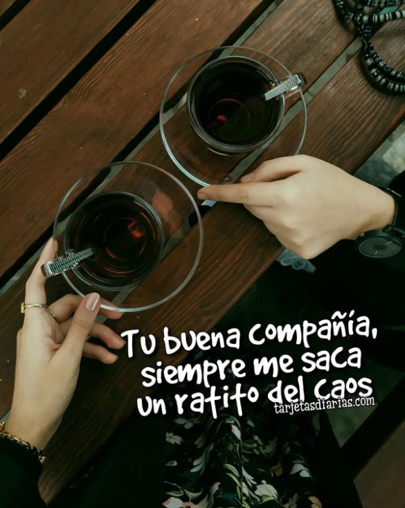 TU BUENA COMPAÑÍA, SIEMPRE ME SACA UN RATITO DEL CAOS