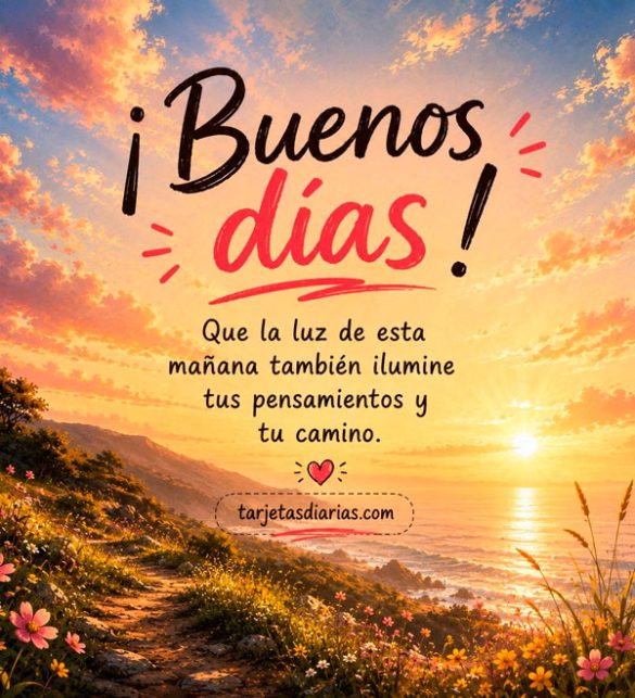 ¡BUENOS DÍAS! QUE LA LUZ DE ESTA MAÑANA TAMBIÉN ILUMINE TUS PENSAMIENTOS Y TU CAMINO
