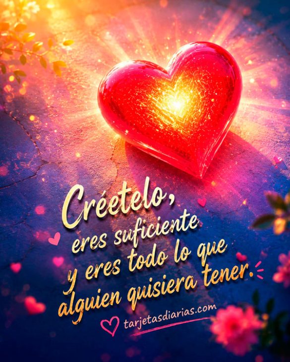 CRÉETELO, ERES SUFICIENTE Y ERES TODO LO QUE ALGUIEN QUISIERA TENER