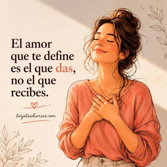 EL AMOR QUE TE DEFINE ES EL QUE DAS, NO EL QUE RECIBES