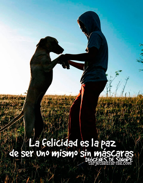 LA FELICIDAD ES LA PAZ DE SER UNO MISMO SIN MÁSCARAS - Tarjetas Diarias
