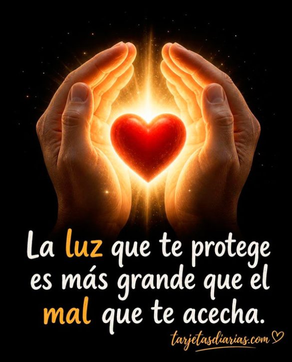 LA LUZ QUE TE PROTEGE ES MÁS GRANDE QUE EL MAL QUE TE ACECHA