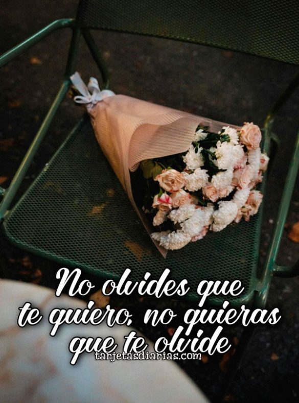 NO OLVIDES QUE TE QUIERO, NO QUIERAS QUE TE OLVIDE
