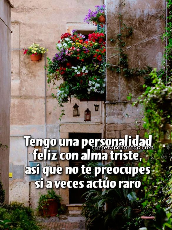 TENGO UNA PERSONALIDAD FELIZ CON ALMA TRISTE, ASÍ QUE NO TE PREOCUPES SI A VECES ACTUO RARO