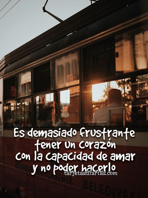 ES DEMASIADO FRUSTRANTE TENER UN CORAZÓN CON LA CAPACIDAD DE AMAR Y NO PODER HACERLO