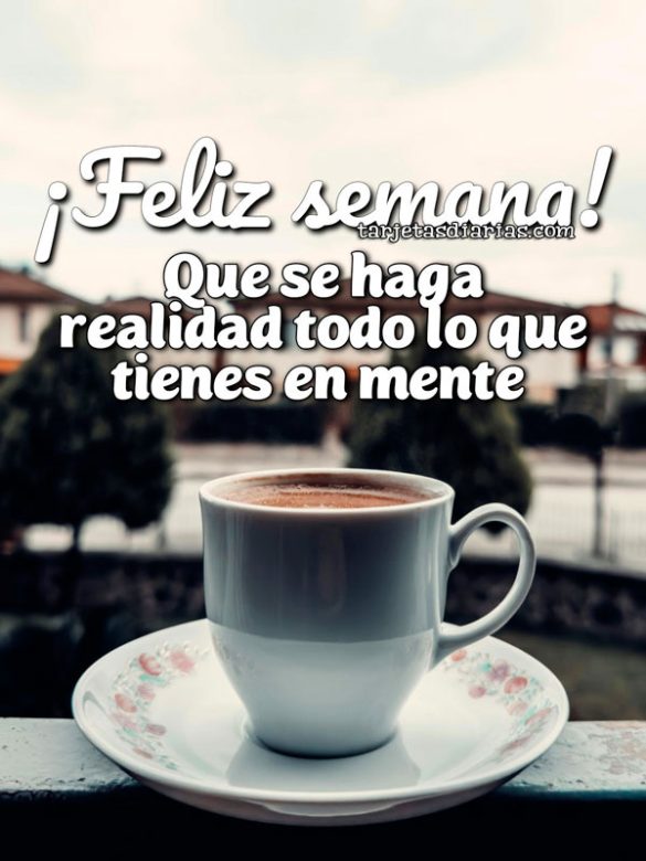 ¡FELIZ SEMANA! QUE SE HAGA REALIDAD TODO LO QUE TIENES EN MENTE