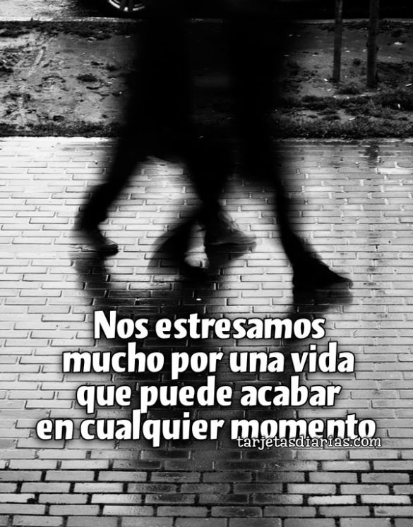 NOS ESTRESAMOS POR UNA VIDA QUE PUEDE ACABAR EN CUALQUIER MOMENTO